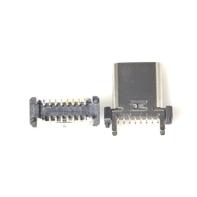 TYPEC 16P立贴母座 长舌头款 高度H=13.1mm