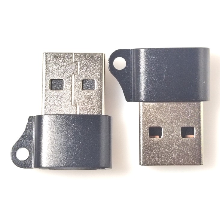 USB A公头转TYPE C母座苹果13 14代快充充电数据线转接头 黑色款