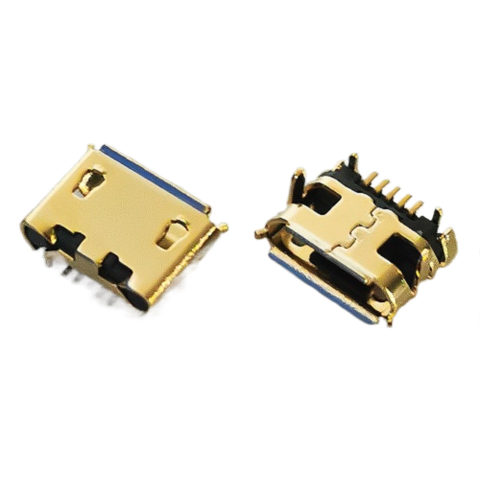 MICRO USB 5PIN B型 牛角型 7.2-4.85 短针 镀金