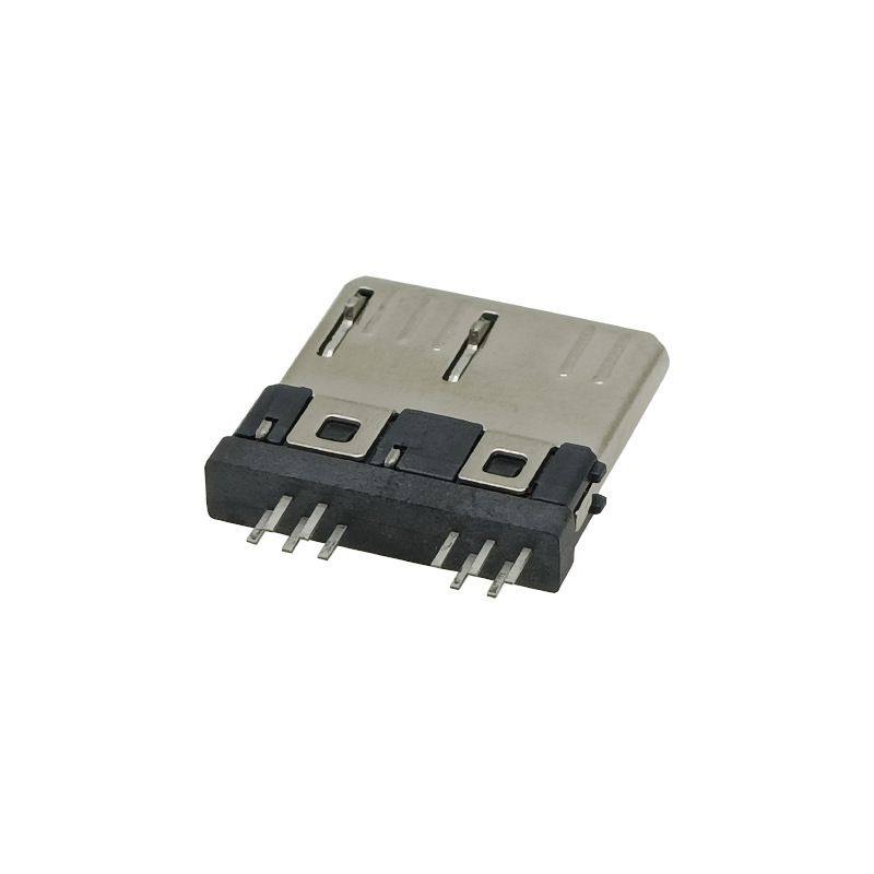 MICRO USB3.0 B型数据移动硬盘立式夹板公头 超薄双迈克插头