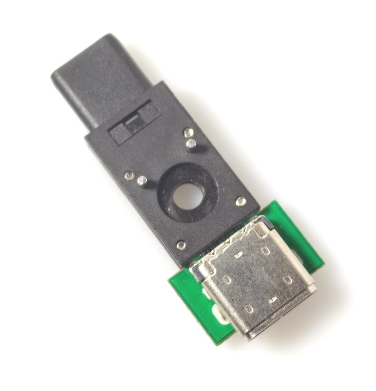 TYPE C 24pin 公头转母座转接头T形带圆孔测试头