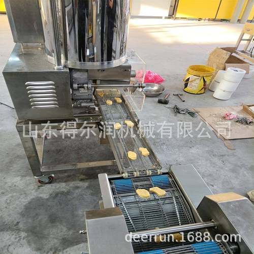 小型薯饼生产线 全自动鸡块油炸机设备 上浆上糠机 多种形状可选