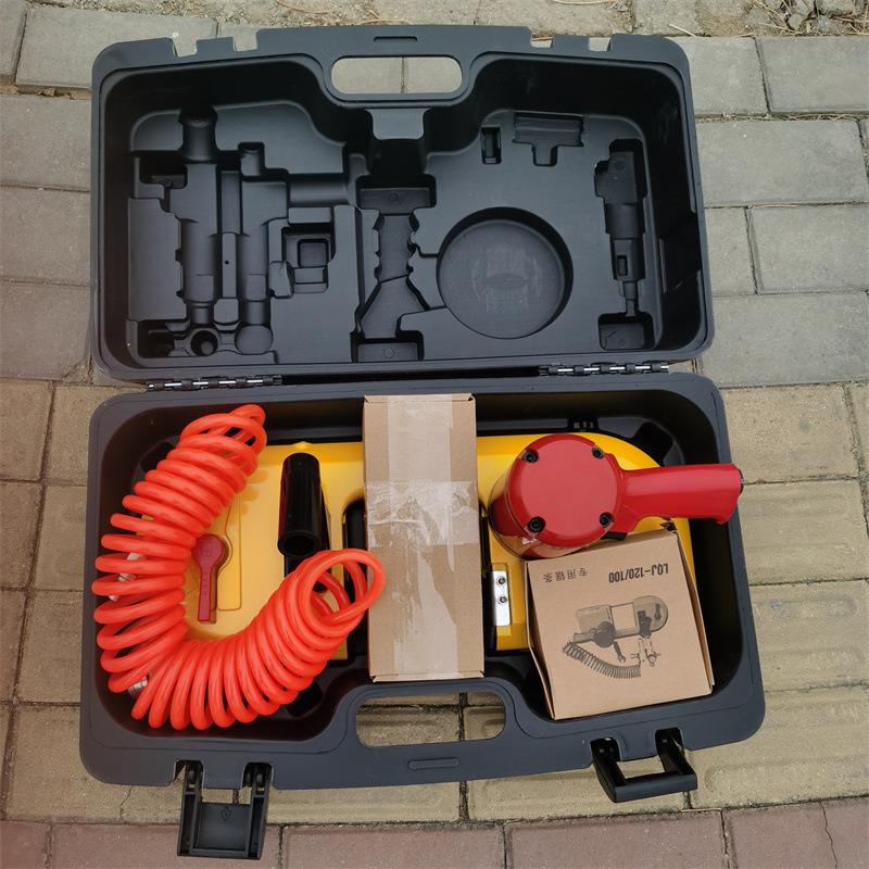 J-120风动钢轨切割锯矿山钢轨轻轨43kg钢轨锯轨机带锯条切轨机