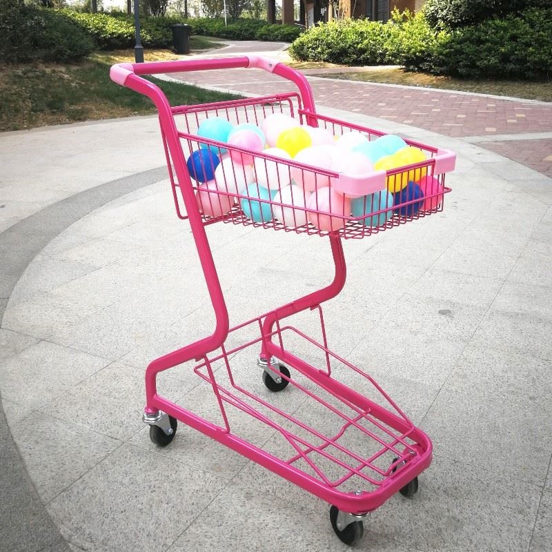 超市粉色购物车家用买菜KTV小推车便利店采购手推车网红拍照车