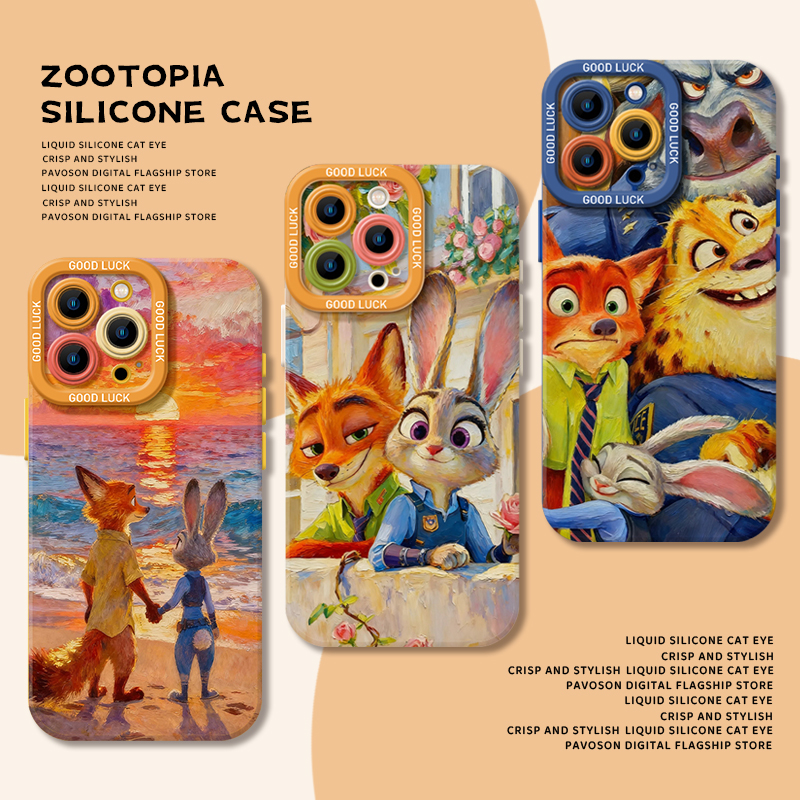 油画疯狂动物城手机壳适用于苹果