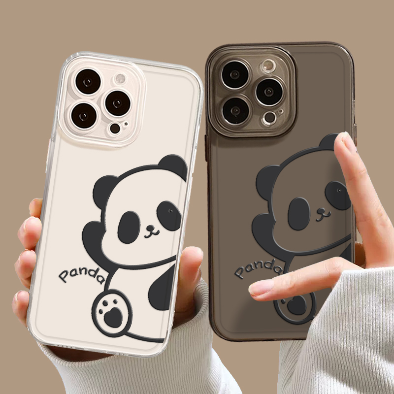 线条熊猫手机壳适用华为系列