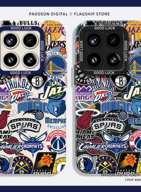 NBA篮球队标手机壳适用小米15硅胶14pro红米k80男生k70涂鸦note13球星k60新款12潮牌11ultra小众k90套17/k50s