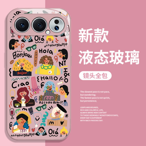 涂鸦女孩手机壳适用荣耀系列