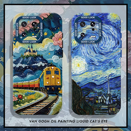 梵高手机壳适用小米14油画17/15/13ultra红米k70/90艺术note12pro星空11复古k60新款10/k50高级感k40s硅胶k80