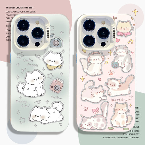 电话猫咪手机壳适用小米红米系列