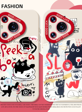 派对黑色小猫手机壳适用华为pura80可爱mate70pro复古nova15ultra新款p60小众14高级感50套40/30/13/12/11/10