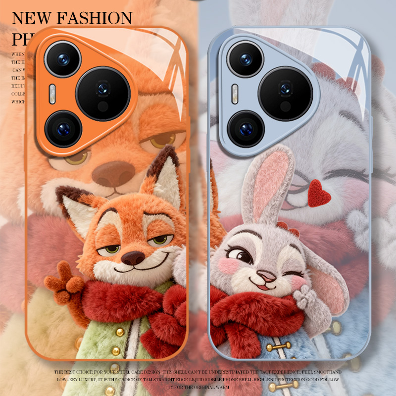 毛绒围巾尼克朱迪手机壳适用华为