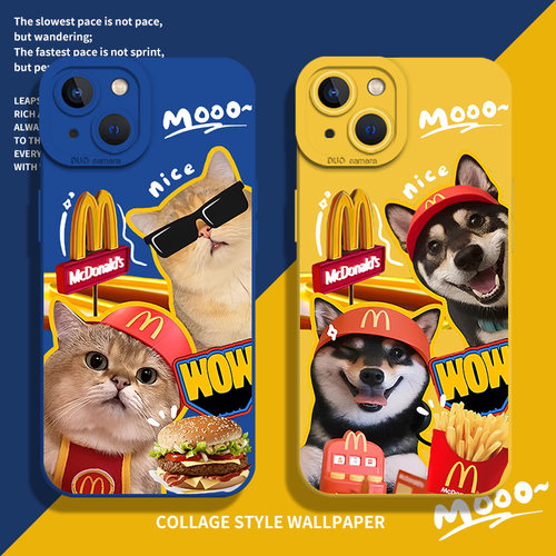 麦门柴犬猫咪手机壳适用苹果系列