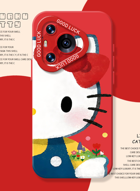 油画Hellokitty手机壳适用华为pura80凯蒂猫mate70pro毛绒nova14新款p60可爱13秋冬50套40/12/30/11/15/9/8/7
