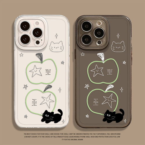 青苹果猫咪手机壳适用小米红米