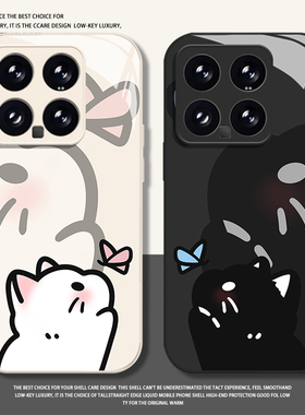 猫咪蝴蝶情侣手机壳适用小米15可爱17/14pro红米k80/90/k70/note13小众k60新款12s高级感11ultra套k50/10/k40