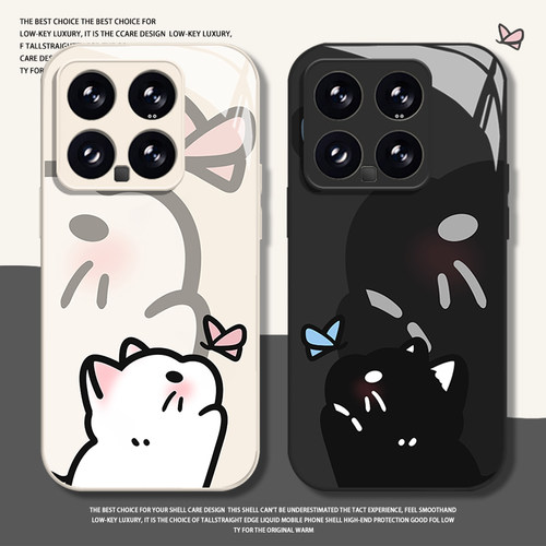 猫咪蝴蝶情侣手机壳适用小米红米