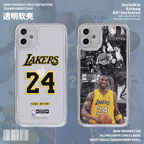 科比手机壳24号NBA湖人透明软壳