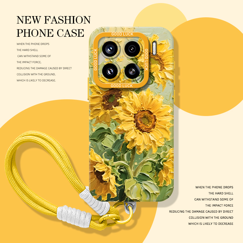 油画向日葵手机壳适用于小米红米
