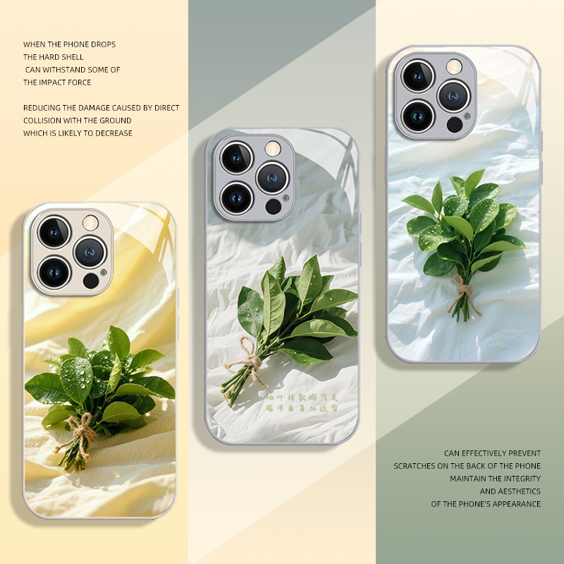 去晦气柚子叶手机壳适用苹果系列