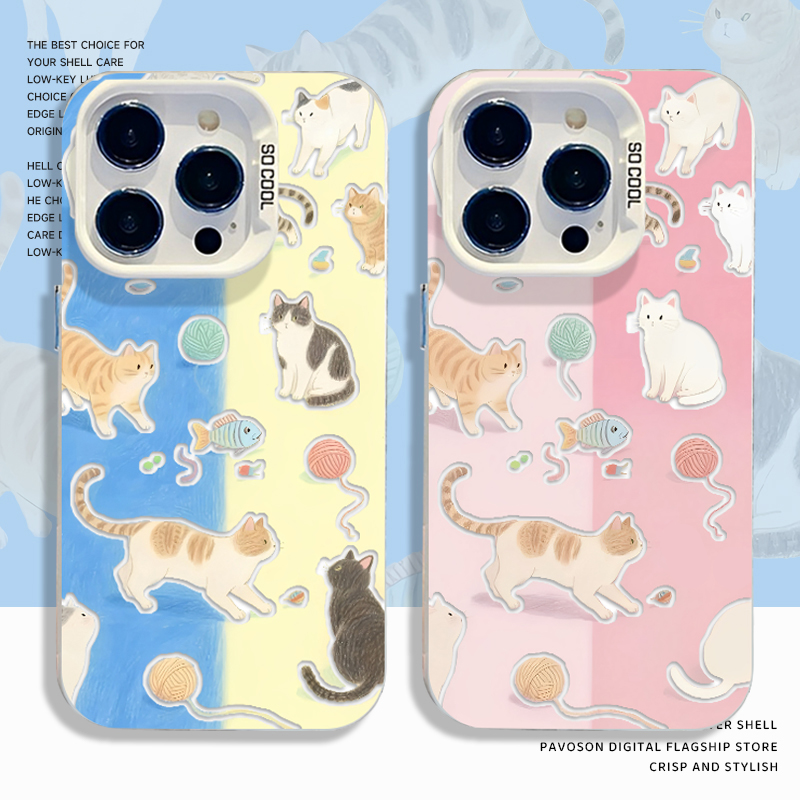 猫咪毛线球手机壳适用小米15可爱17/14pro红米k80/k70创意note13情侣k60新款12s小众11ultra高级感k50/10/k40