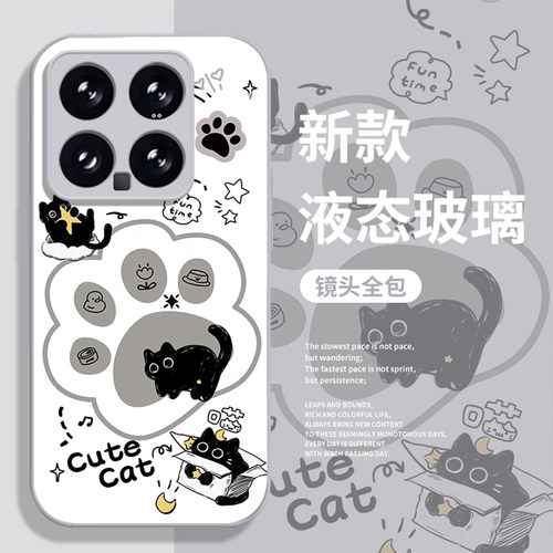 星星黑猫手机壳适用小米红米