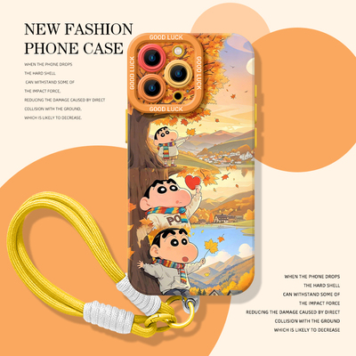 枫叶蜡笔小新手机壳适用苹果系列