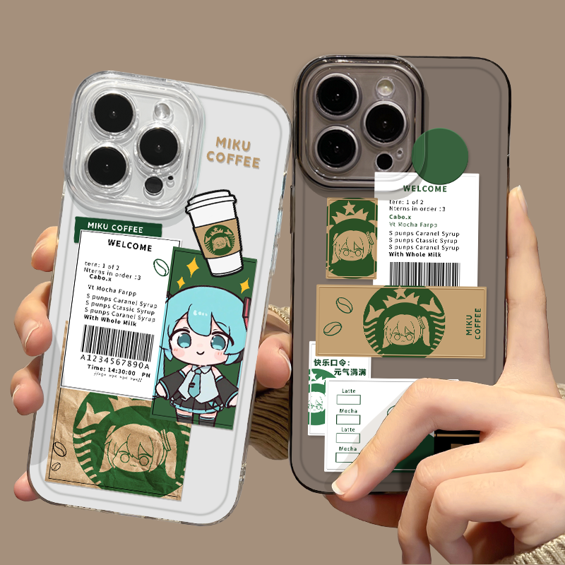 咖啡初音未来手机壳适用苹果系列