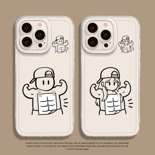 肌肉健身情侣手机壳适用小米红米