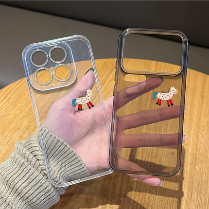 简约小木马手机壳适用小米17promax马年15pro红米k90本命年80新年note14过年70限定13/60新款12/50/11/40/10s