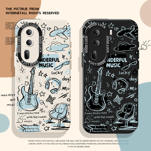 音乐涂鸦手机壳适用oppofindx9硅胶reno15情侣x8s新款14pro艺术13复古7ultra小众12高级感11超好看10ins风6/5