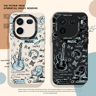 音乐涂鸦手机壳适用iqoo15ultra硅胶iqooneo10情侣13艺术12pro复古11s新款z9turbo+小众8高级感7se女6/5/vivo