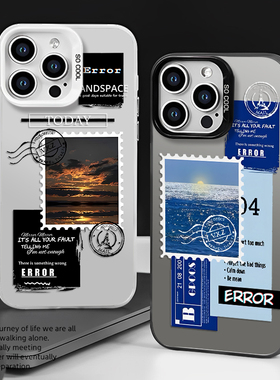 邮票风景手机壳适用小米14小众15/13ultra红米k70复古风note12pro高级感11情侣k60新款17不会撞壳k50男k90k80