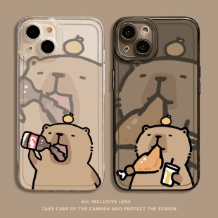 k60情侣11新款 90搞怪k80透明note12水豚13ultra k50趣味40 17promax红米k70 吃货卡皮巴拉适用小米14手机壳15