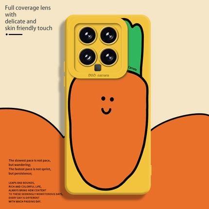可爱表情胡萝卜适用小米14手机壳17/15/13ultra红米k70/note12pro创意11简约k60个性10小众k50硅胶k90s/k80/9