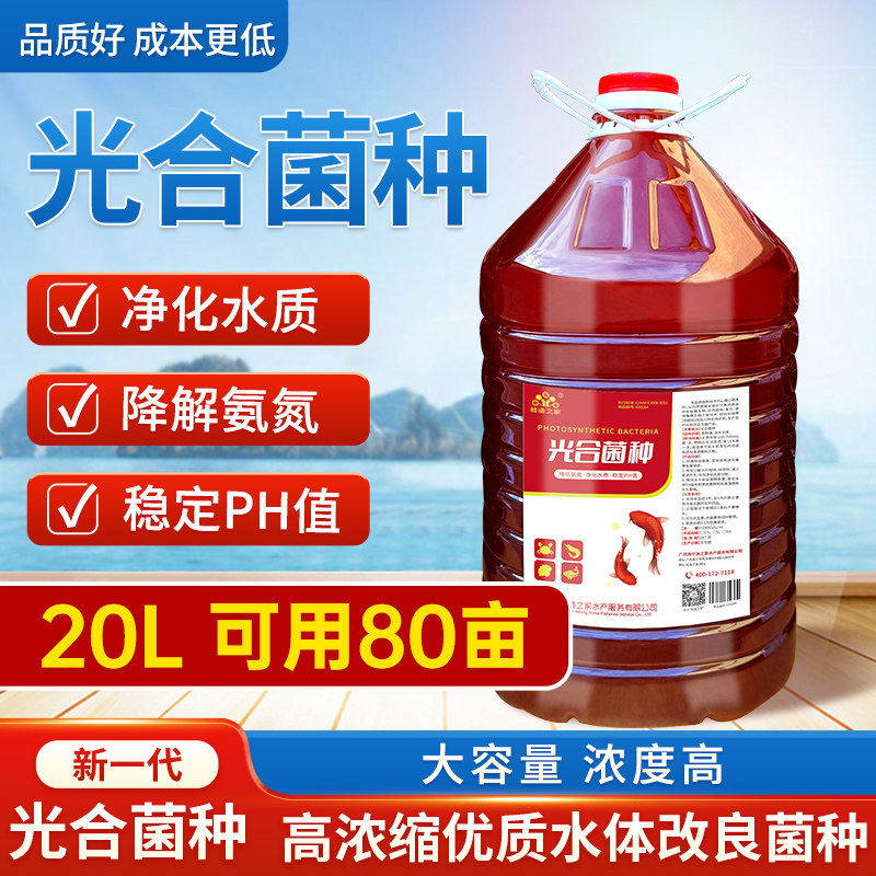 光合细菌种子水产养殖鱼塘虾蟹池塘降ph值氨氮净化水质光合菌
