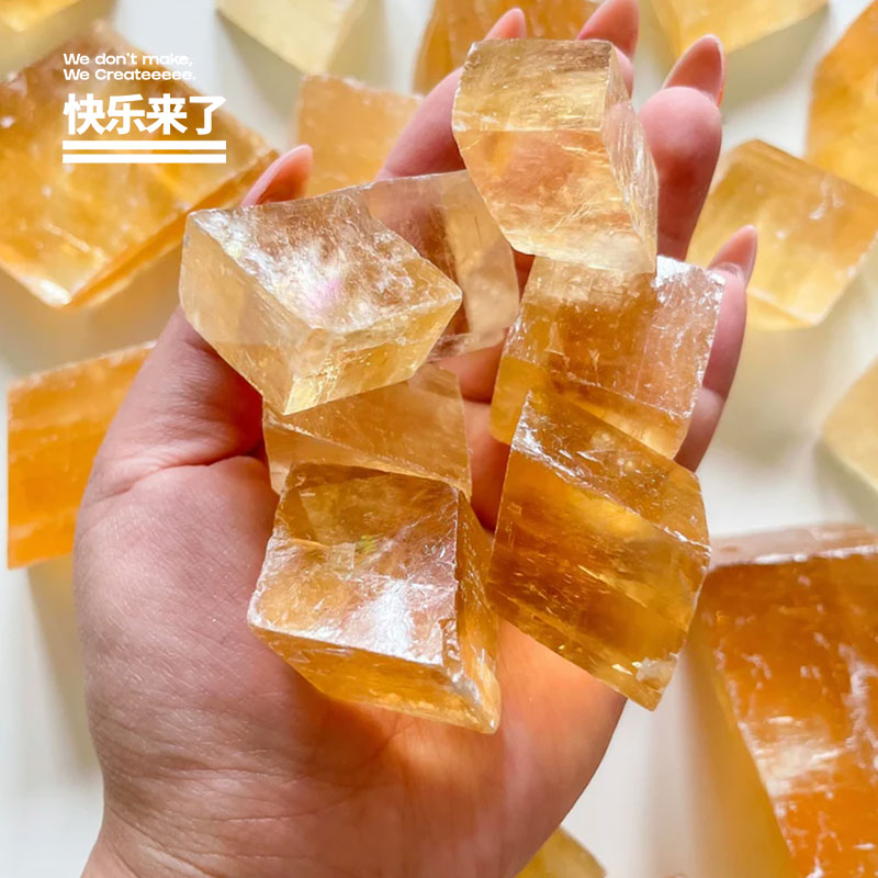 黄方解石丰盈丰盛财富金钱天然