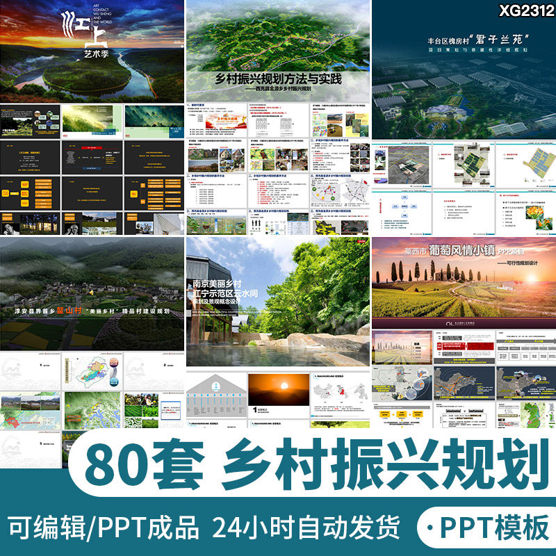 美丽乡村振兴旅游建设智慧农业产品农村项目策划方案PPT成品模板