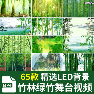 竹子雨竹林绿竹中国风古风水墨山水苗族山歌民歌LED视频背景素材