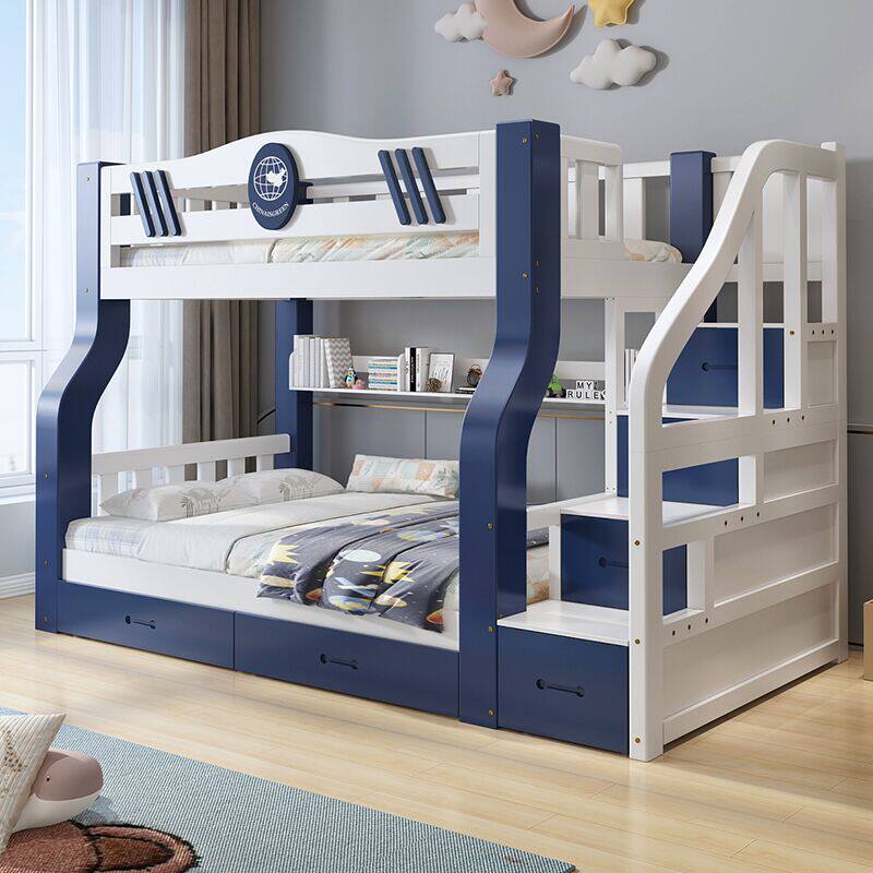 双层床高低床两层子母床交错式上下床成人上下铺全实木儿童床男生