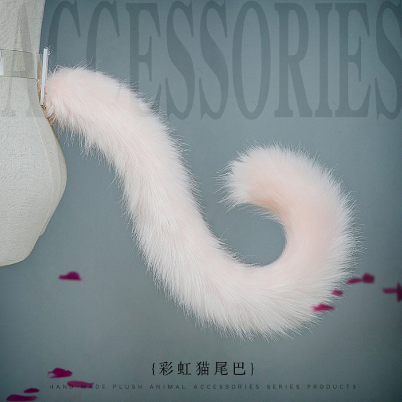 发箍猫咪猫尾巴cosplay饰品手作兽耳尾发饰秋冬水貂毛绒头饰宽边
