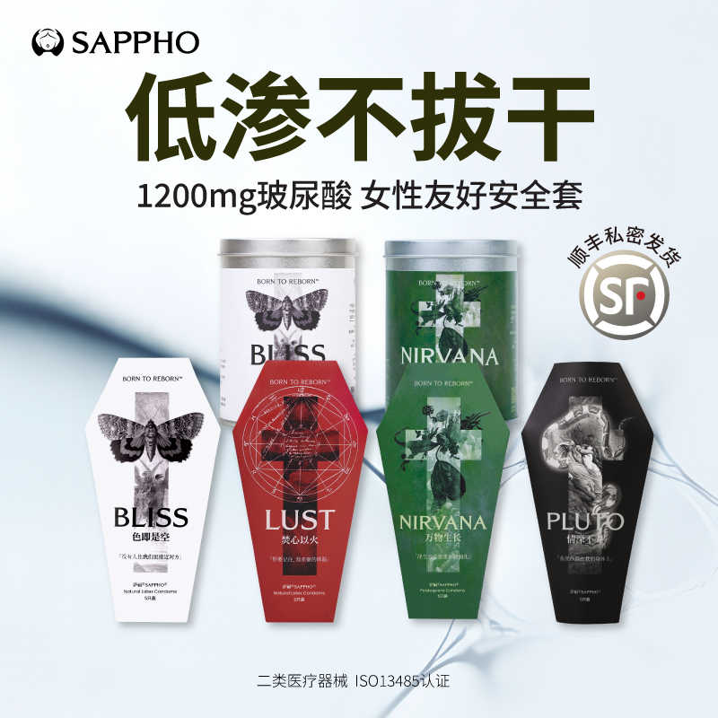 【女性友好安全套】萨福超柔软轻薄玻尿酸乳胶避孕套
