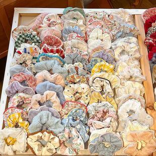 韩系蝴蝶结蕾丝大肠发圈头花女儿童丸子头皮筋小女孩扎发头绳发饰