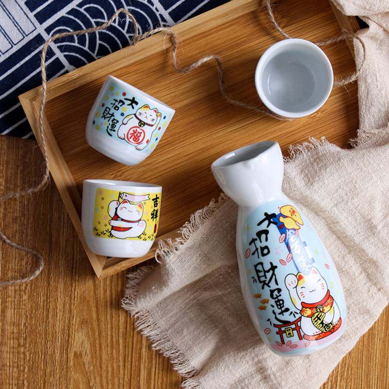 清酒壶日式家用陶瓷白酒酒具套装清酒小杯子黄酒烫酒温酒壶分酒器