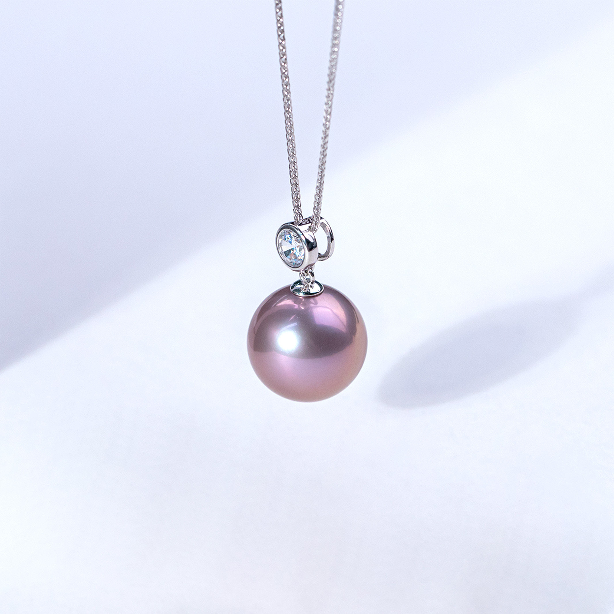 ANGEPERLE/天使之泪淡水珍珠紫珠吊坠-送50公分万能肖邦14-15mm