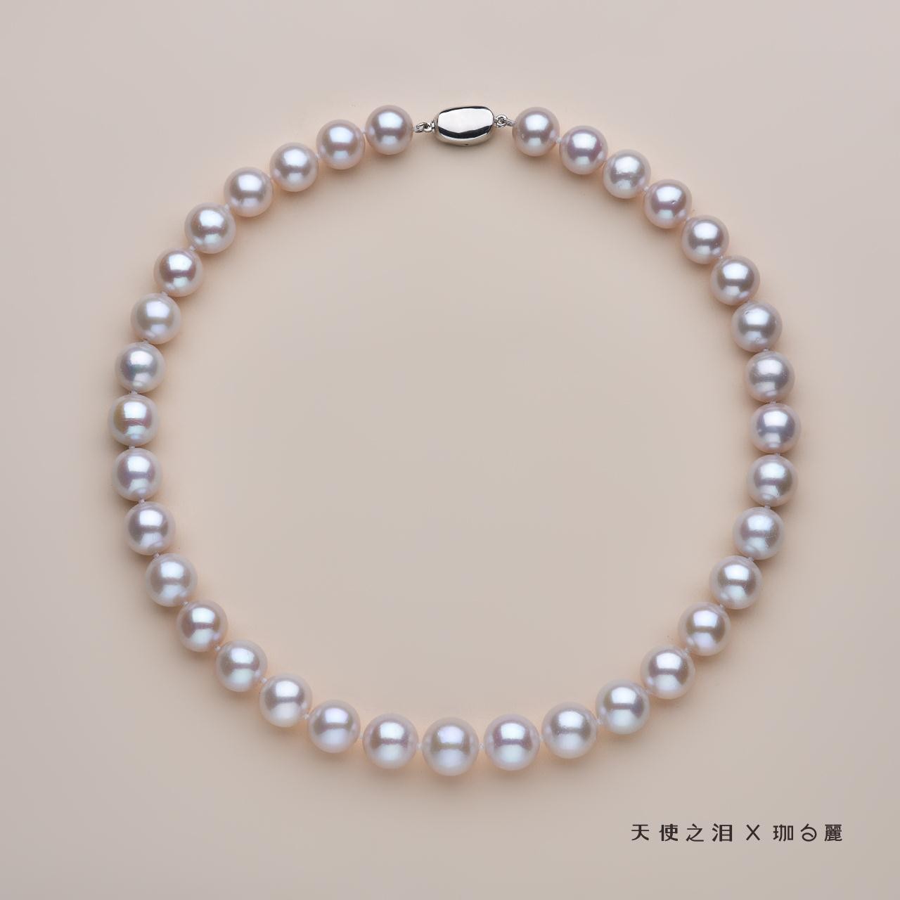 angeperle/天使之泪淡水珍珠s925珈白丽珍珠满串妈妈项链11-13mm