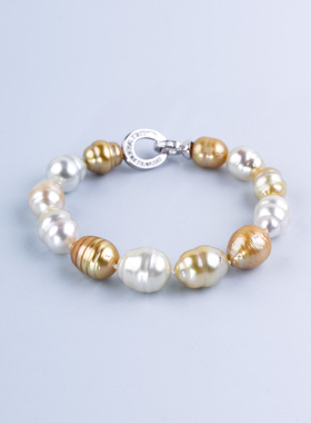 ANGEPERLE/天使之泪S925银海水珍珠手链9-11mm多样性发货一条