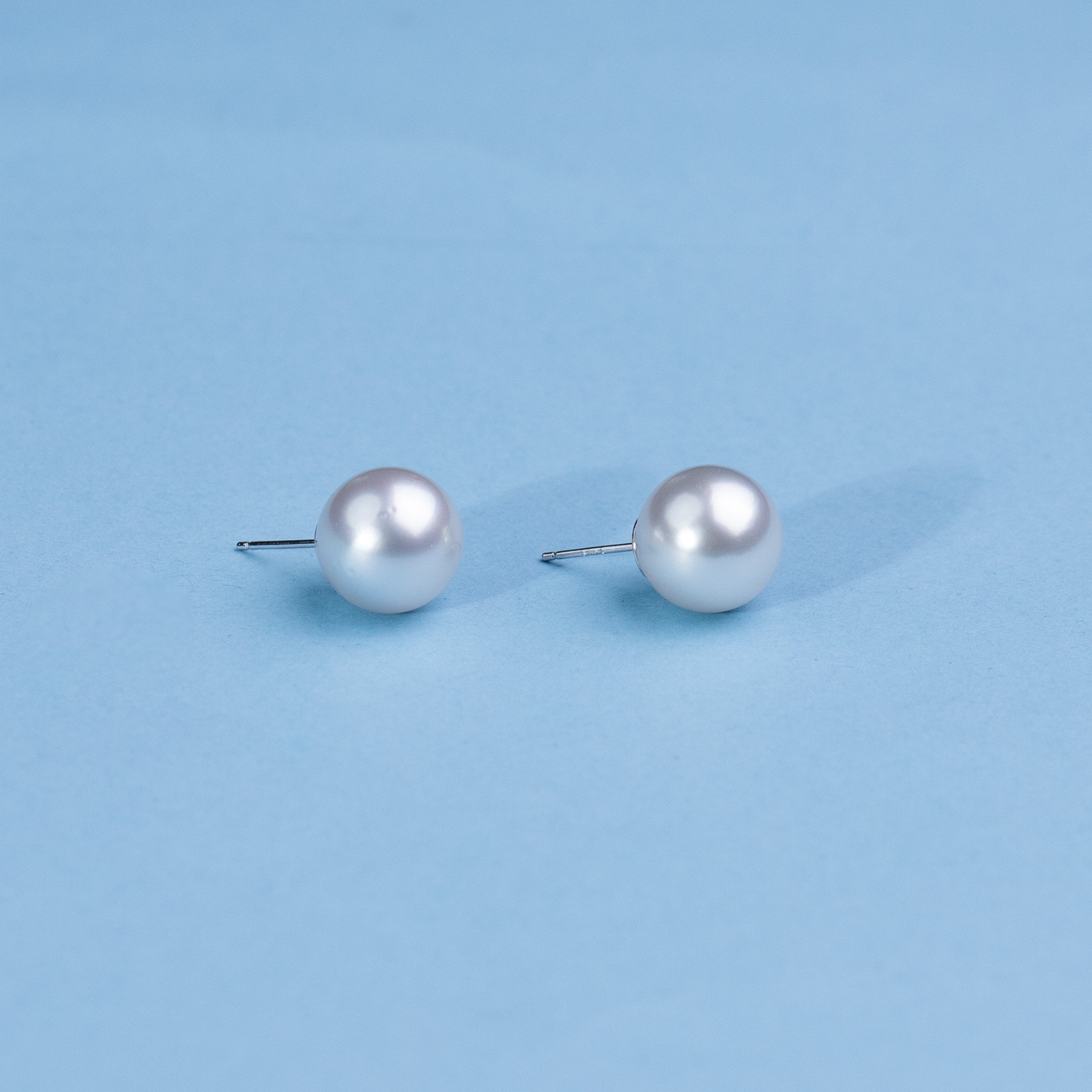ANGEPERLE/天使之泪海水珍珠南洋澳白珍珠经典耳钉12-13mm