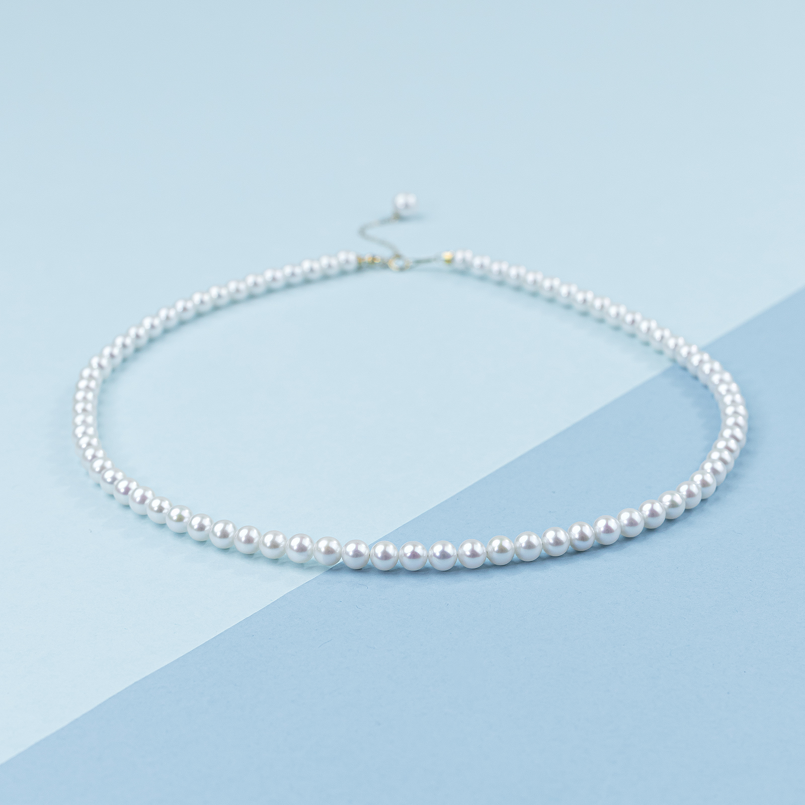 ANGEPERLE/天使之泪淡水珍珠珈白丽小米珠项链18K金5-6mm
