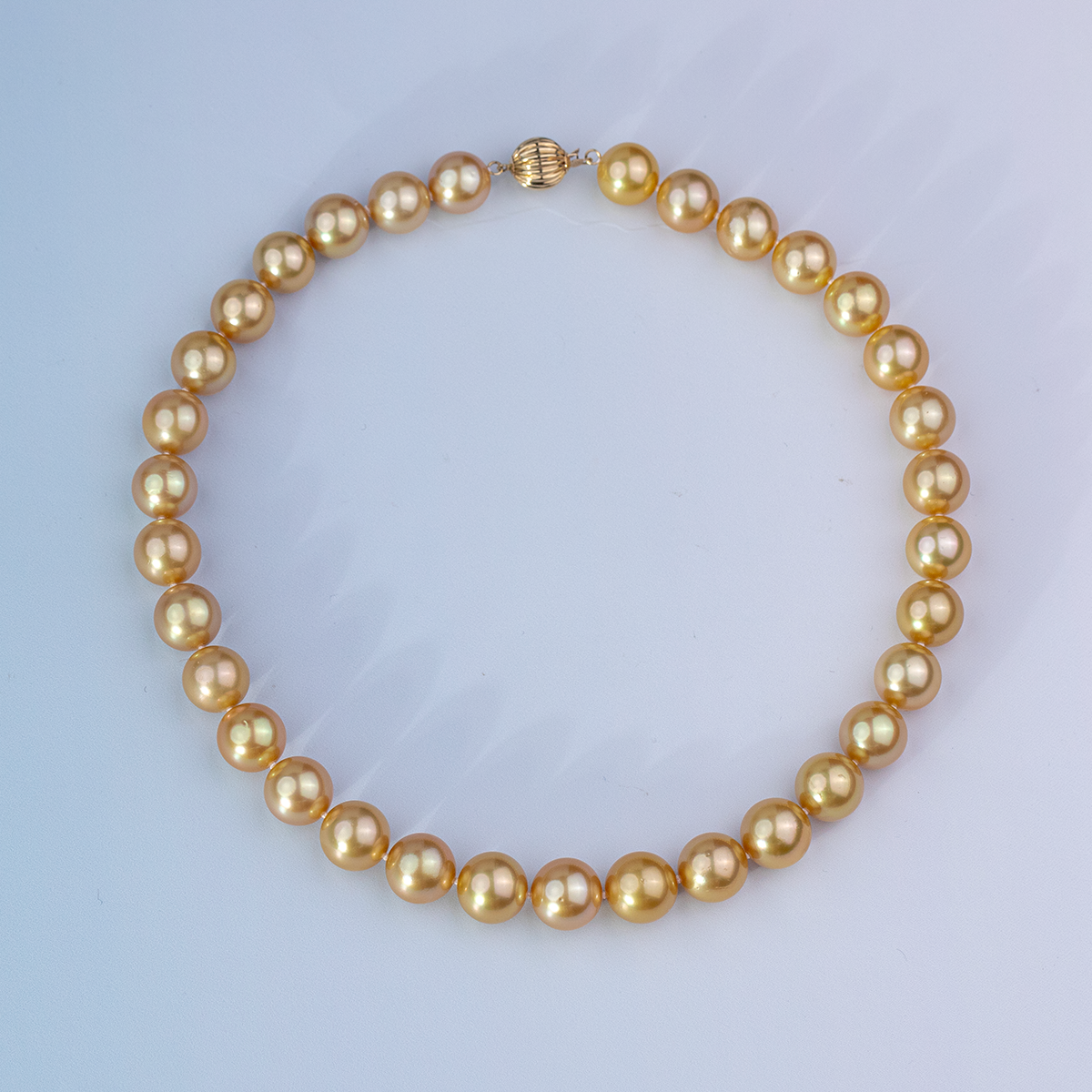 ANGEPERLE/天使之泪海水珍珠金珠项链高级颈饰14K金11-13mm